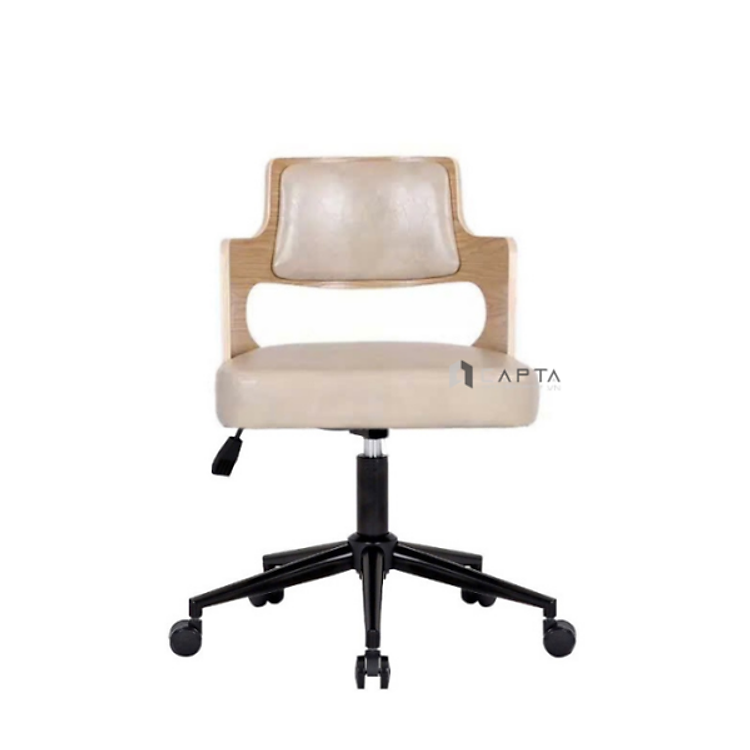 Ghế tư vấn ghế kỹ thuật viên có bánh xe CB2301-3P Nội thất Capta Ghế quầy ghế tiếp khách thân gỗ polywood nệm PVC chân xoay nâng hạ độ cao linh hoạt