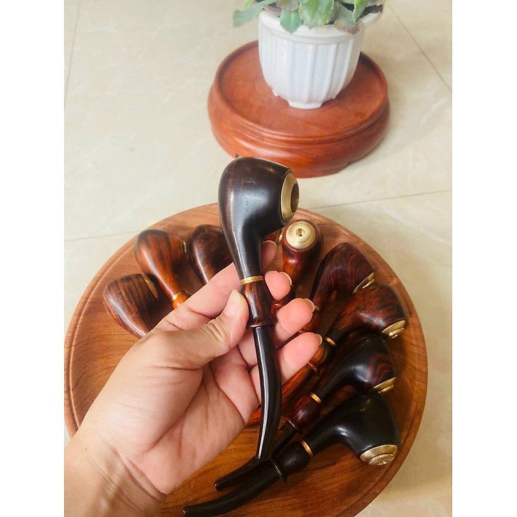 Tẩu hút thuốc gỗ trắc đỏ đen (4.5×17.5cm) - Ảnh 4