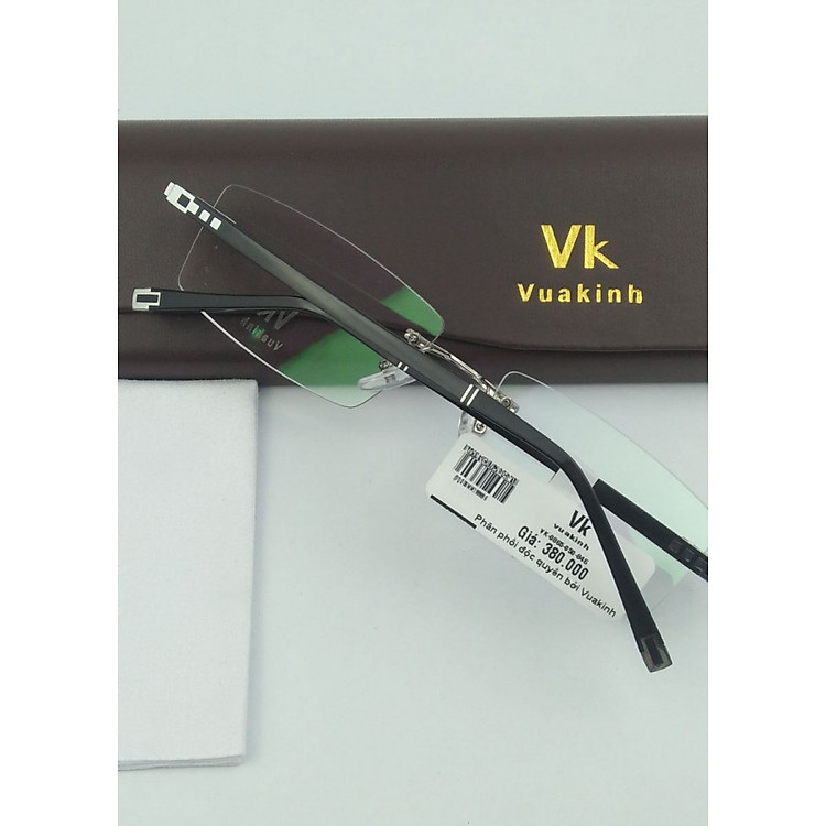 Gọng kính cận không viền càng 3 chấm vuông VK-18