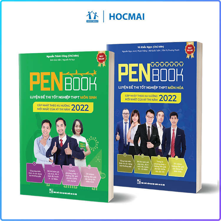 Combo 2 cuốn PENBOOK - Luyện đề thi Tốt nghiệp THPT - Bộ 2 môn Hóa, Sinh