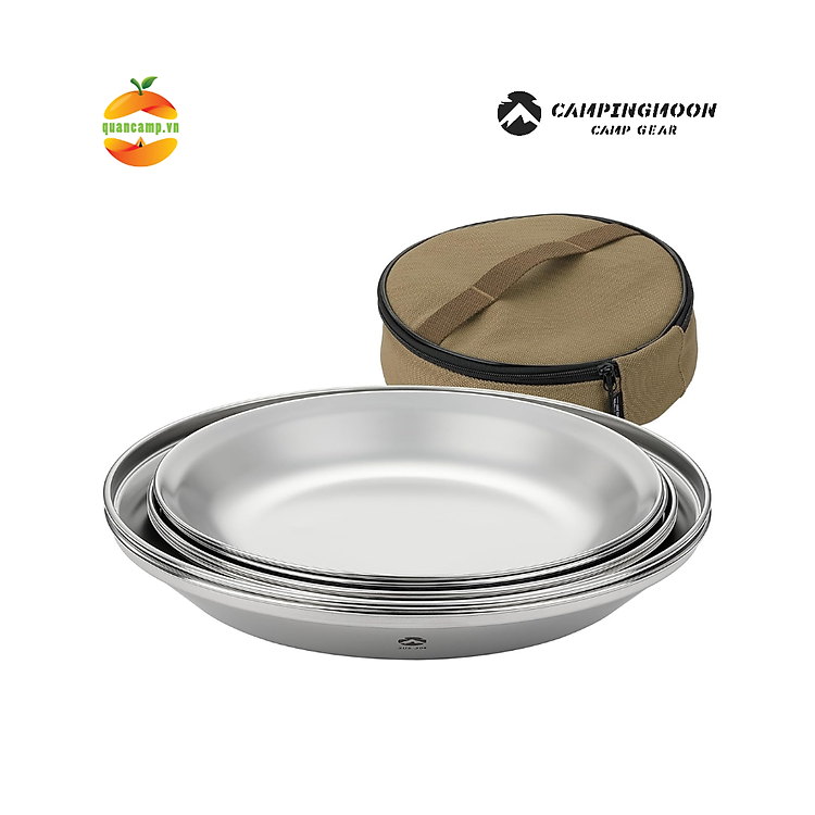 Bộ 4 - 8 đĩa ăn Inox cỡ lớn cho 1-2 người Campingmoon S397 / BKS397