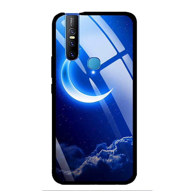 Ốp Lưng Kính Cường Lực cho điện thoại Vivo V15 - 0220 MOON01 - Hàng Chính Hãng
