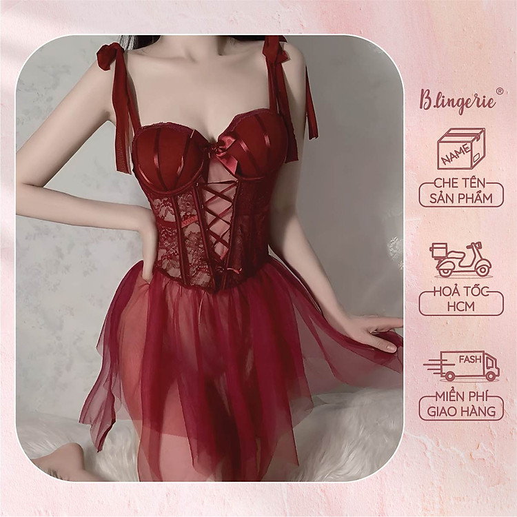 Váy Ngủ Nữ Phối Ren (Không kèm quần) - B.Lingerie