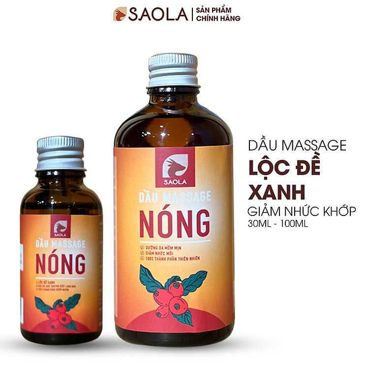 Dầu Nóng Massage Giảm Đau Nhức Mỏi Xương Khớp Và Toàn Thân, Giúp Ngủ Ngon, Vận Động Tốt 30ml, 100ml