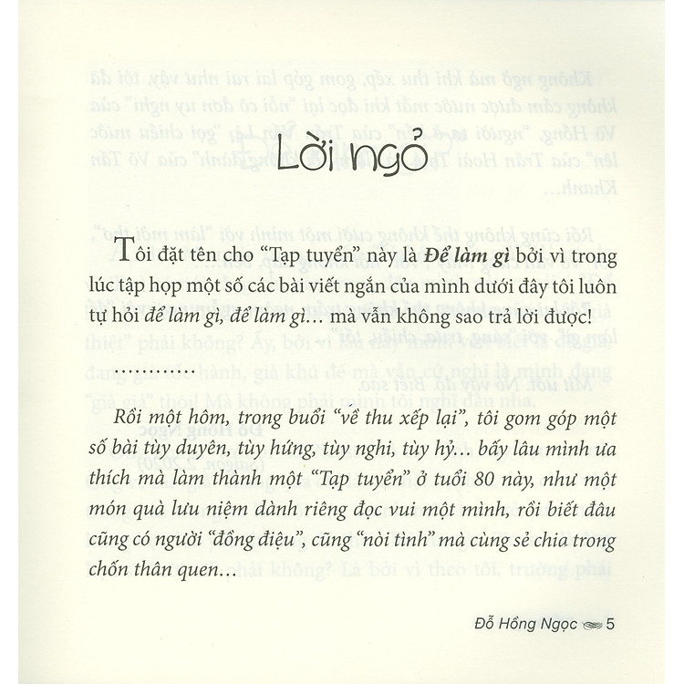 Để Làm Gì - Tạp Bút - Ảnh 4