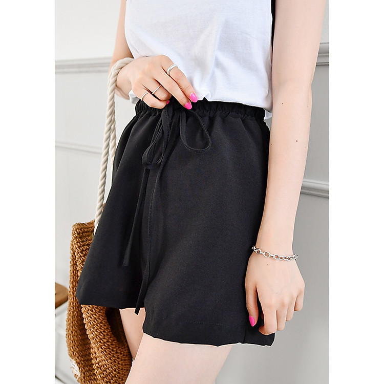 Quần short thắt nơ (đen)