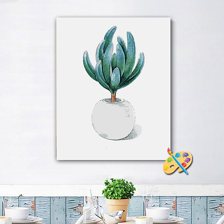 Tranh sơn dầu số hóa cây bé xinh 302