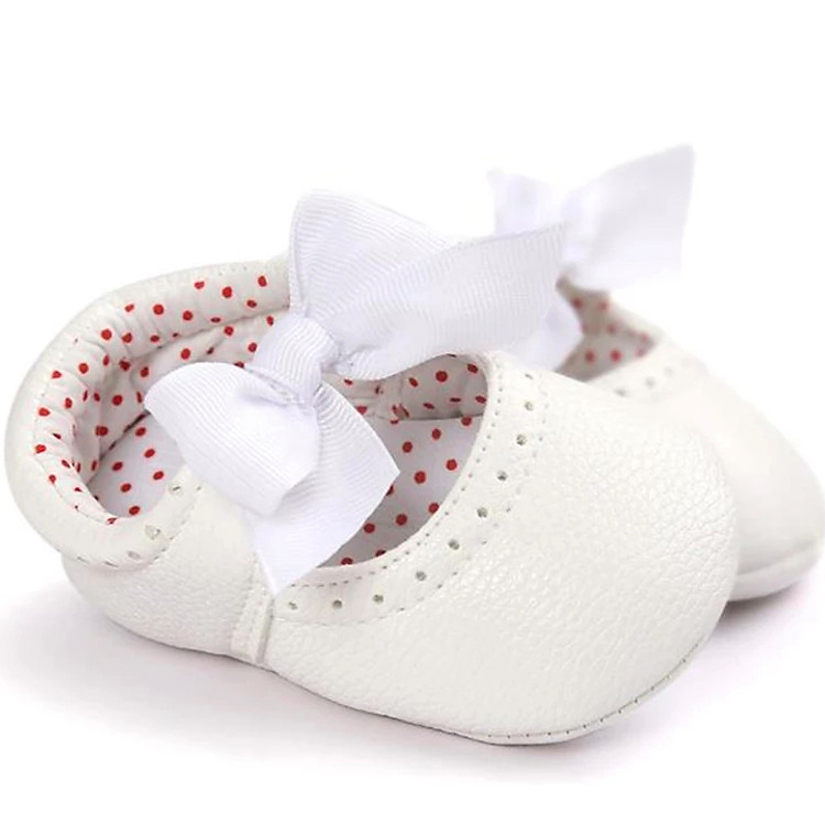 Giày tập đi công chúa phối nơ đáng yêu cho bé gái 0-18 tháng tuổi – TD22