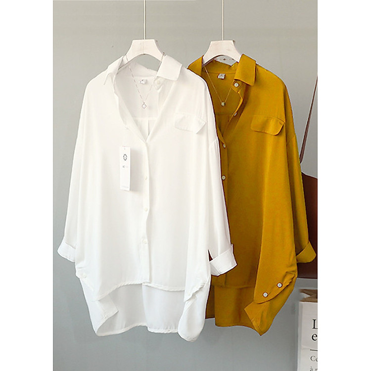 Áo sơ mi Form rộng Dáng Dài A326