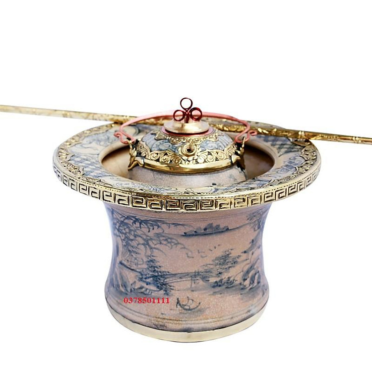 Bát men rạn giả cổ bọc đồng dáng cao bóng đẹp - Ảnh 3