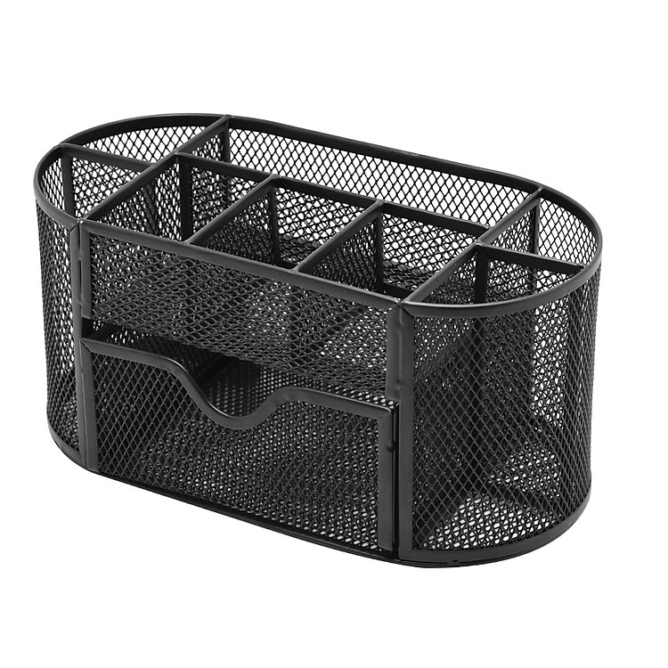 Hộp Khay Ống Đựng Cắm Bút Kim Loại Đen