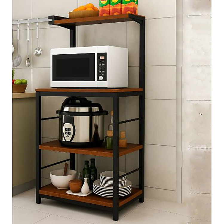 Kệ Để Lò Vi Sóng 4 Tầng HG04T-Khung Sắt Mặt gỗ MDF