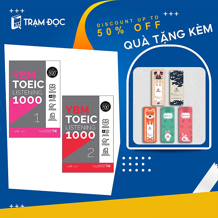 YBM TOEIC Listening 1000 2 Vol (Trọn Bộ 2 Cuốn) – Tái bản mới nhất