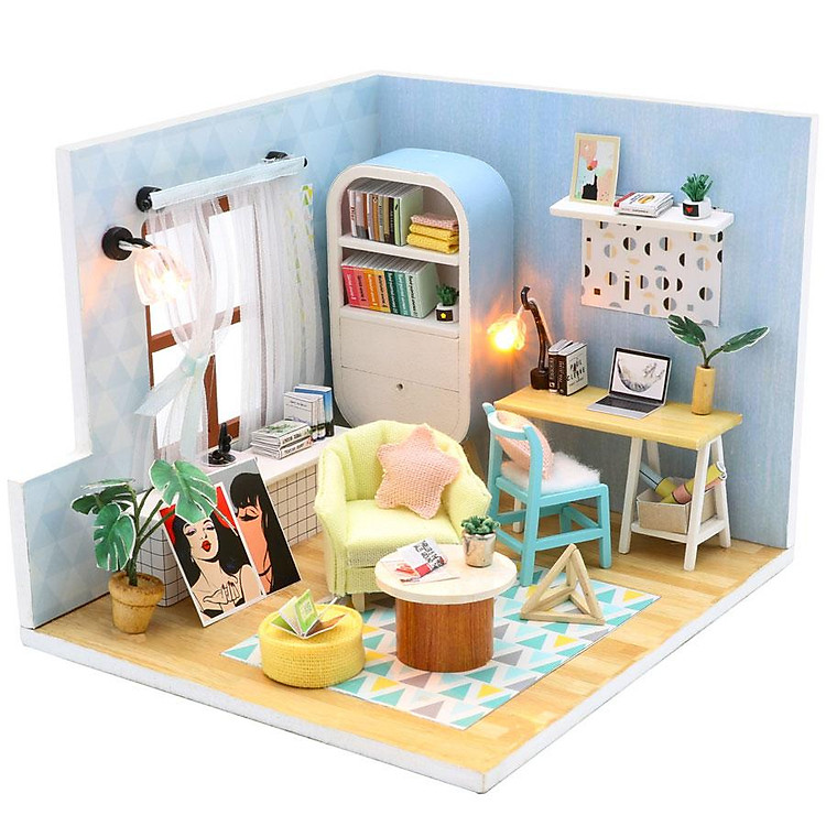 Nhà búp bê Mô hình láp ghép Chuông nhỏ S90 Có kèm keo dán,dụng cụ lắp ghép, mica