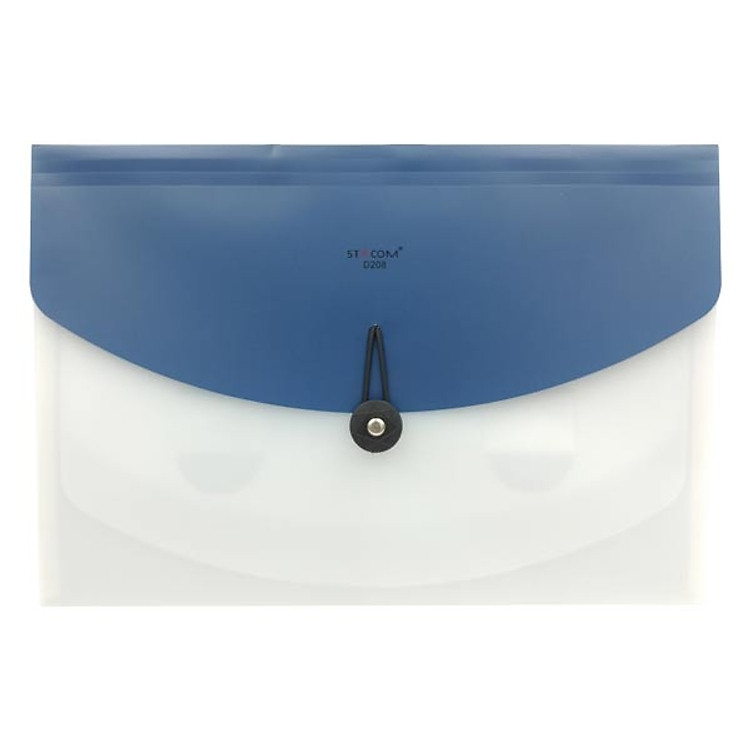 Bìa Cặp Stacom File A4 4 Ngăn D208 (Màu Xanh)