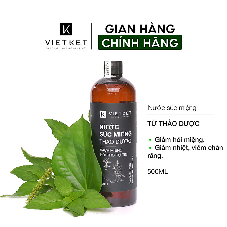 Nước súc miệng thảo dược VIETKET 500ml - Chăm sóc và bảo vệ răng miệng