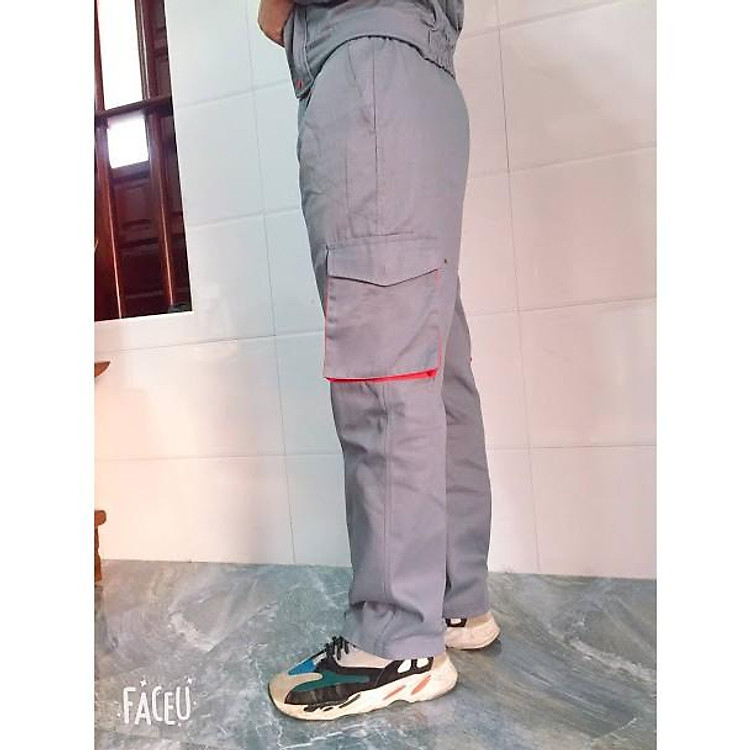 Quần kaki túi hộp bảo hộ lao động nam nữ SHUNI loại dày cho kỹ sư cơ khí, xây dựng,hóa dầu, sơn