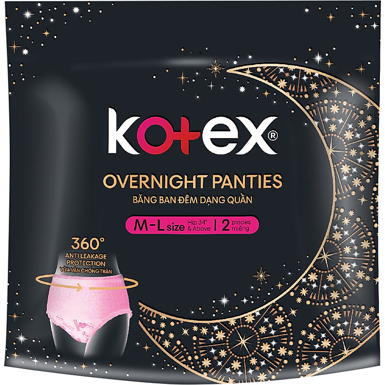 Combo 16 Băng Vệ Sinh Kotex Đêm dạng quần cỡ M/L 2 miếng