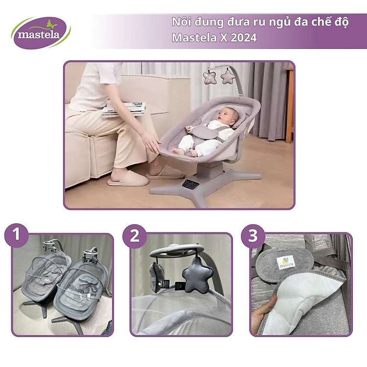 Mua Nôi đung đưa Mastela X 2024 - Hồng Chính hãng Tiết kiệm - Hình ảnh 3