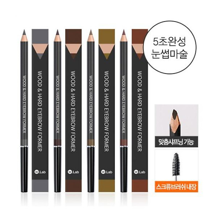 Chì kẻ mày W.Lab WOOD & HARD màu nâu đen