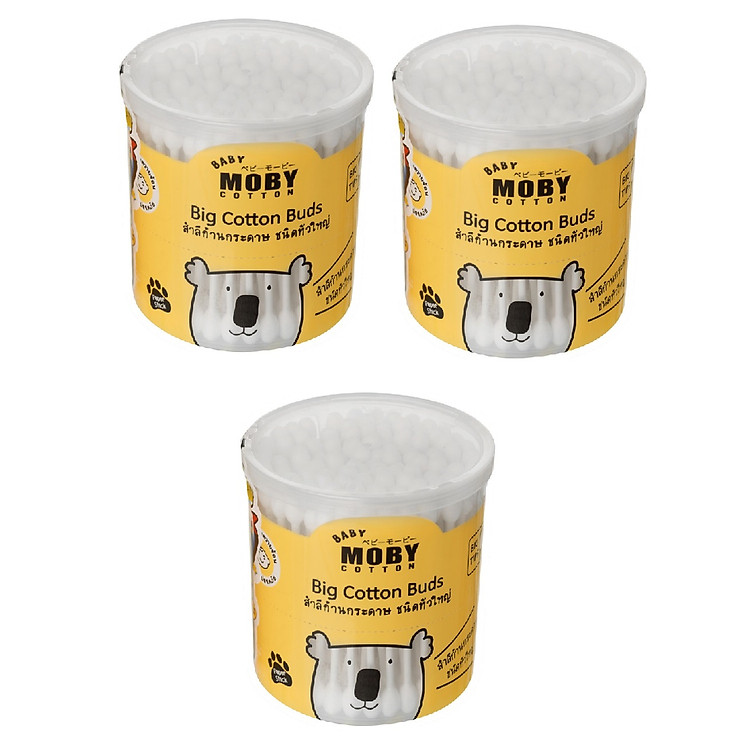 03 Hộp Bông tăm Moby cỡ lớn