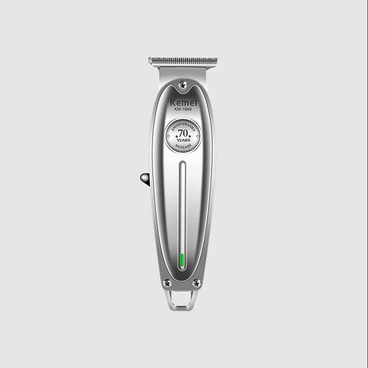 Tông đơ KEMEI KM-1949 cao cấp không dây toàn thân là hợp kim nhôm không gỉ chuyên dùng chấn viền, cạo viền, khắc tóc