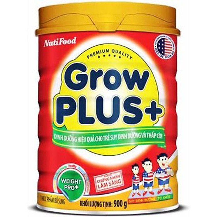 GrowPLUS+ Đỏ Lon 900g Cho Trẻ Suy Dinh Dưỡng Trên 1 Tuổi - Hàng Chính Hãng