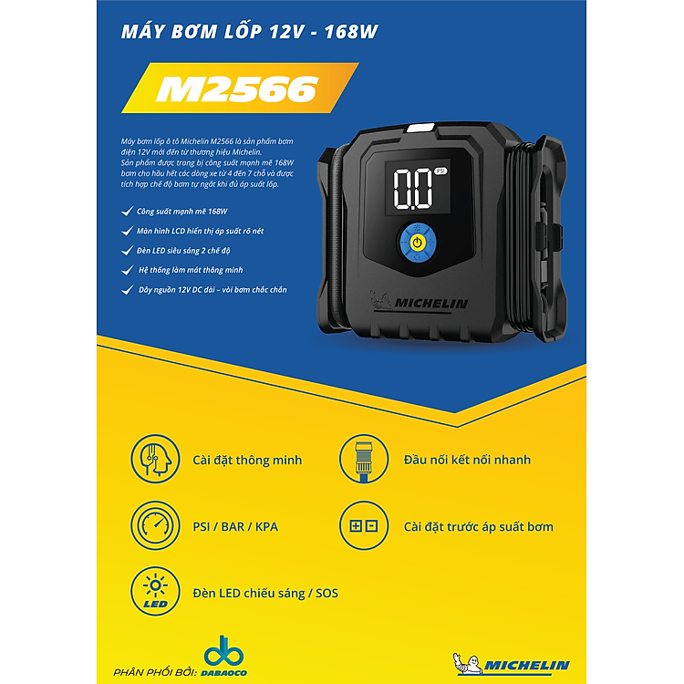 Máy bơm lốp 12V-168W-M2566