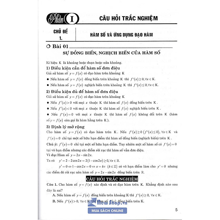 Câu Hỏi Và Bài Tập Trắc Nghiệm Toán 12 (Tái Bản) - Ảnh 5