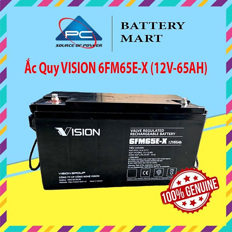 Ắc quy bộ lưu điện, ắc quy Vision 6FM65E-X (12V-65AH), ắc quy viễn thông