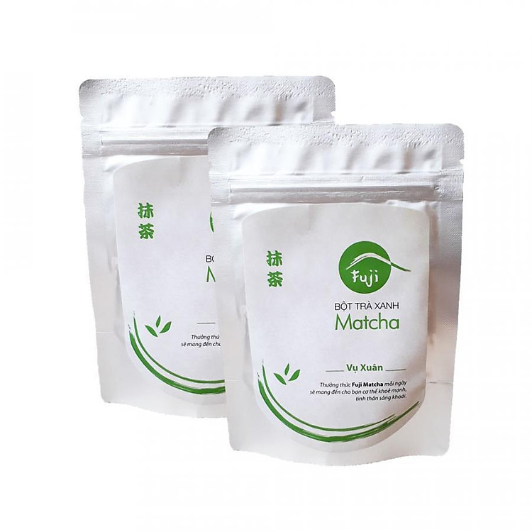 Combo 2 Bột Trà Xanh Fuji Matcha Xuân 30g - Để uống, đắp mặt, dưỡng da, trị mụn, trị nám, Làm bánh. Hàng chính hãng, 100% tự nhiên