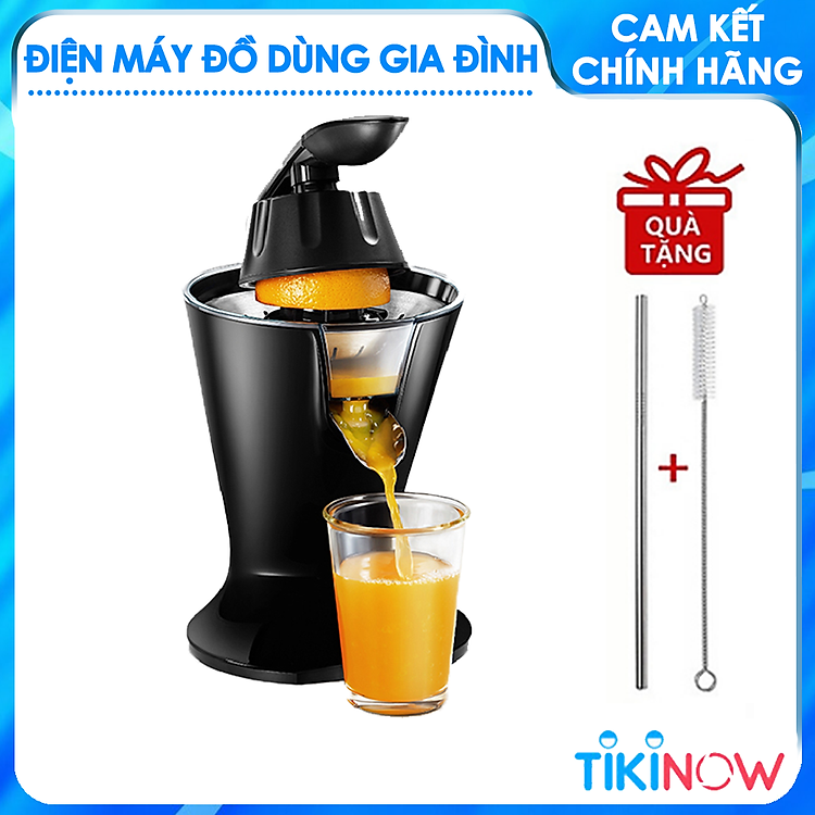 Máy Vắt Cam Tự Động Lock&Lock EJJ256BLK 85W Cần Gạt Đòn Bẩy Với Tay Cầm Mềm Dễ Sử Dụng - Hàng Chính Hãng Tặng Combo Ống Hút + Cọ Rửa
