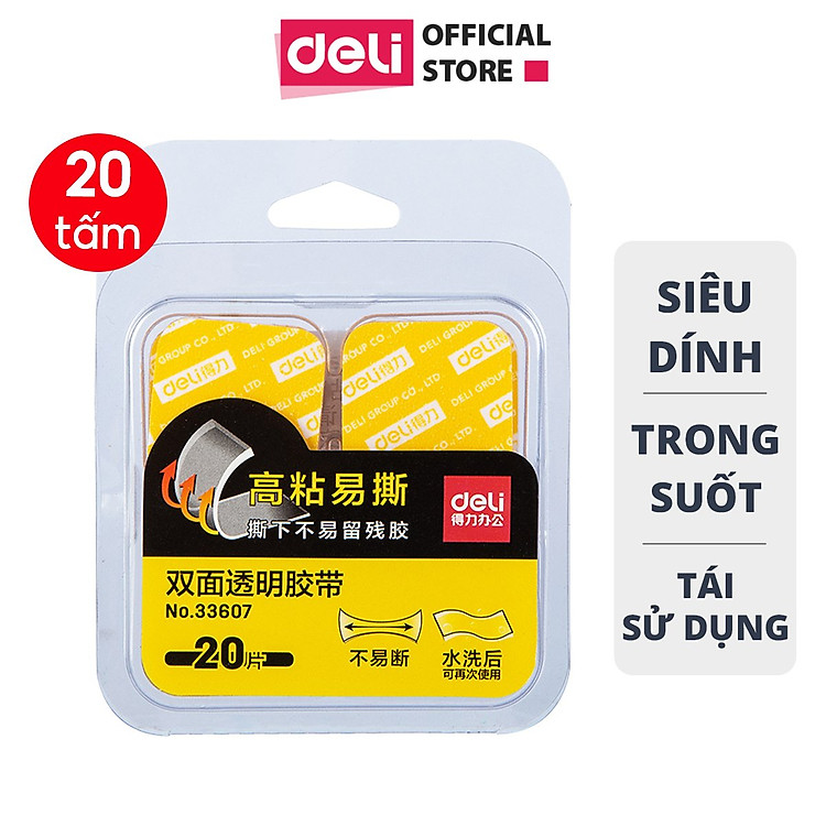 Miếng Dán Keo Trong 2 Mặt Siêu Dính (20 miếng)