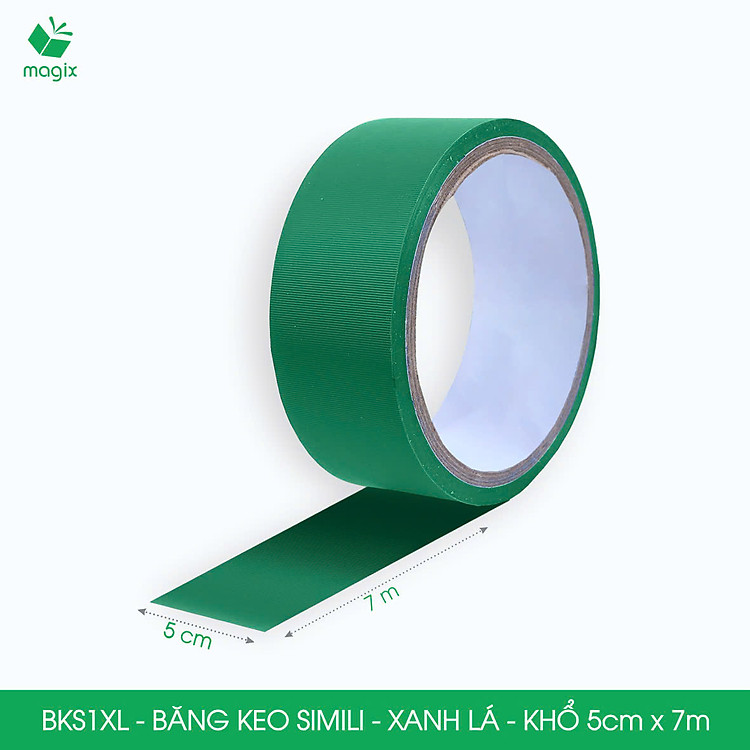 Băng Keo Simili 5cm x 7m (3 cuộn) – Xanh lá