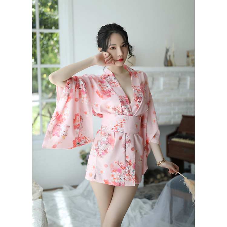 Áo Ngủ Kimono Gợi Cảm Kèm Chip
