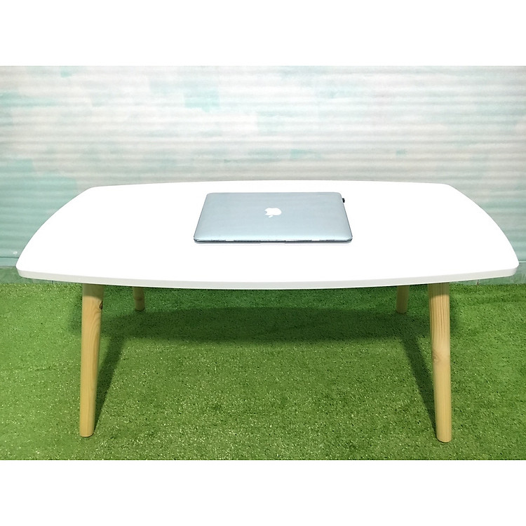 Bàn chữ nhật trắng chân gập cho sofa, bàn trà phòng khách