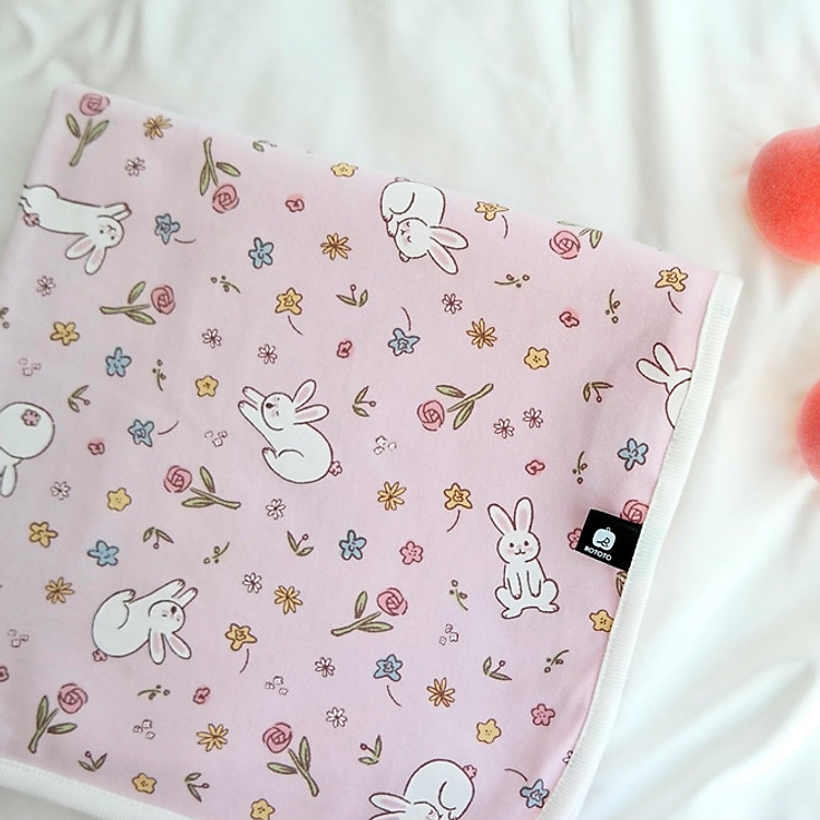 Chăn ấp Rototo Bebe Hoa Thỏ Hồng Chính hãng Tiết kiệm - Hình ảnh 4