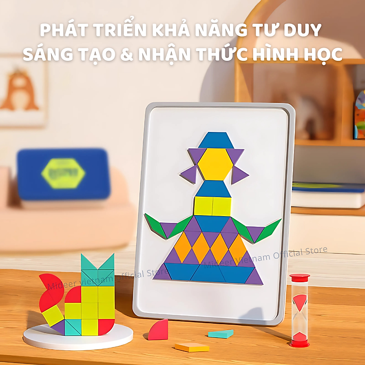 Xếp hình Tangram nam châm Mideer 250pcs Chính hãng Tiết kiệm - Hình ảnh 4