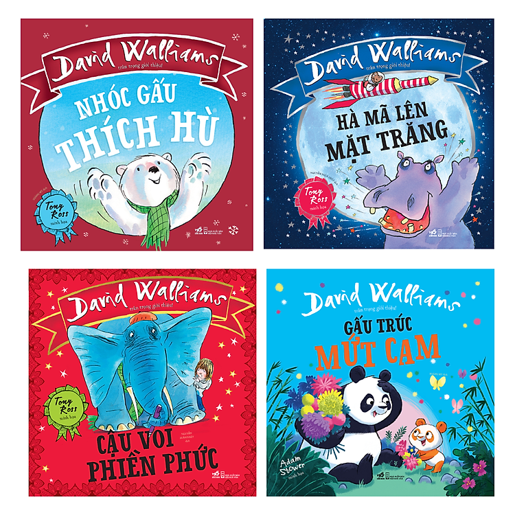 Combo 4 Cuốn Truyện Kể Hay Cho Bé: Picture Book Tưng Bừng của David Walliams: Gấu trúc - Cậu voi - Hà mã - Nhóc gấu