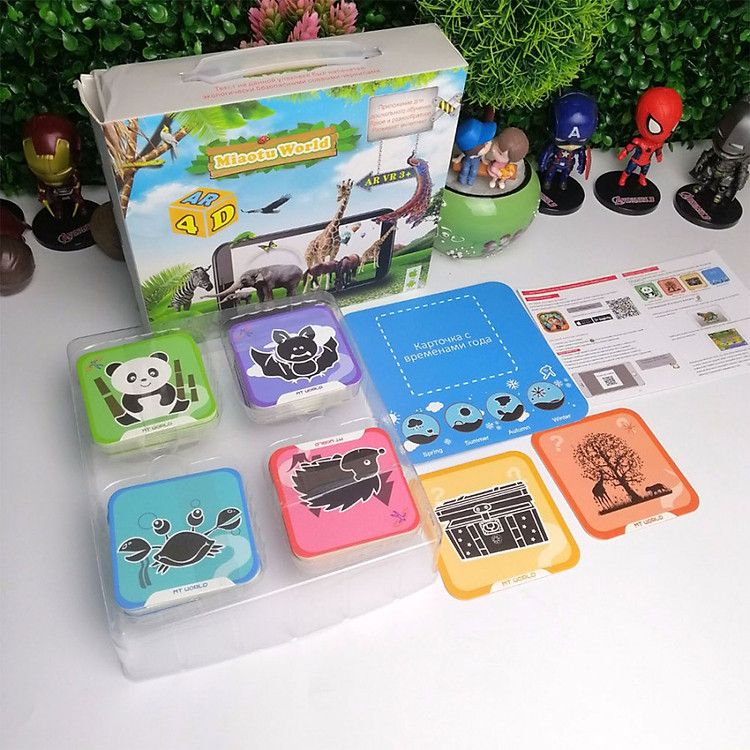 Bộ thẻ hình ảnh animal 4D hình con vật 60 thẻ chính tặng kèm 3 thẻ phụ hình khung cảnh Miaotu world hỗ trợ tiếng việt - Hàng thẻ xịn không phải thủ công