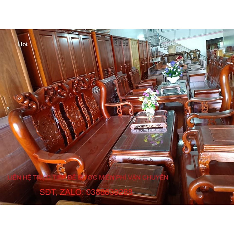 Bàn ghế phòng khách gỗ lim