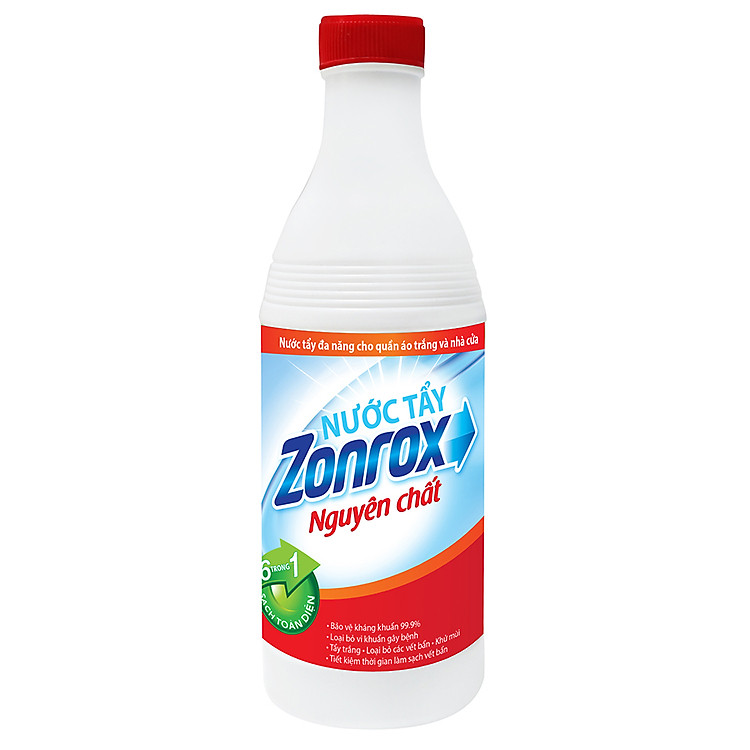 Nước Tẩy Trắng Diệt Khuẩn Zonrox Nguyên Chất 1L - Đỏ