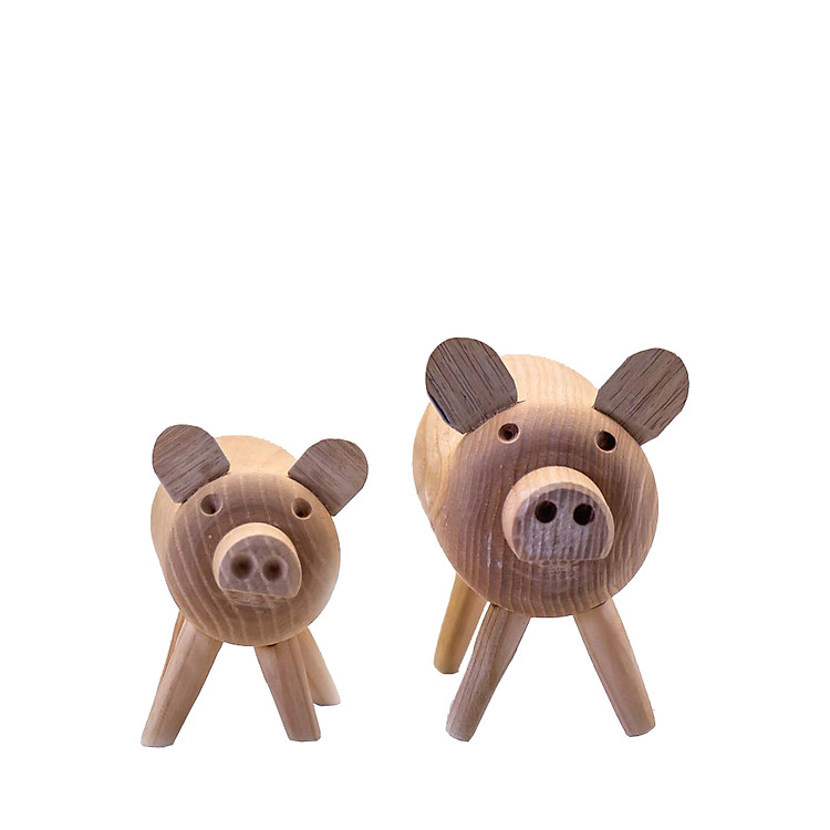 Heo ú – đồ trang trí chú heo bằng gỗ được chạm khắc thủ công