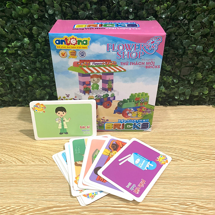 Đồ Chơi Xếp Hình Smart Bricks Antona Chủ Đề Cửa Hàng Hoa Tặng Kèm Bộ Thẻ Lô Tô Song Ngữ Cho Bé Học Tiếng Anh Ngẫu Nhiên Chủ Đề