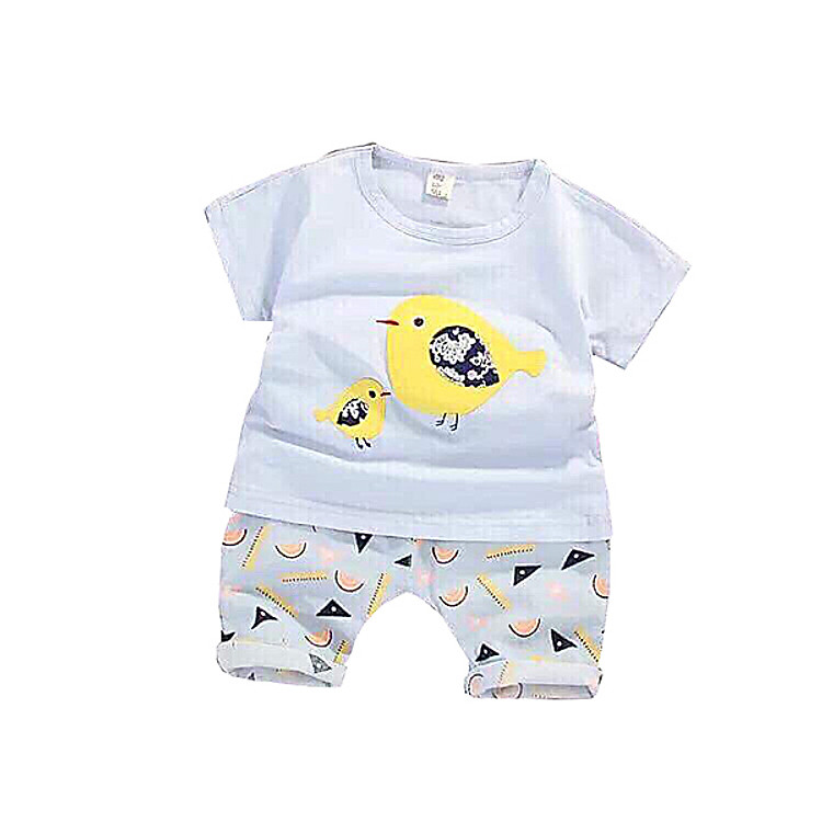 Bộ Quần Chim Xanh Cho Bé Chất Cotton