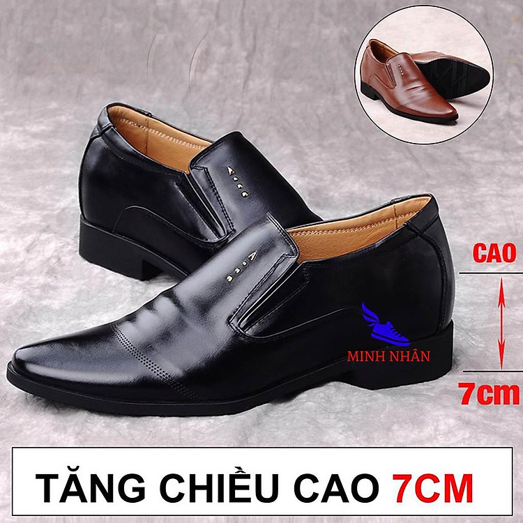 Giày tăng chiều cao nam 7cm Da bò Bảo hành 12 tháng Giày Tăng Chiều Cao Nam Cao Ẩn 7cm Kín Đáo Bí Mật Từ Bên trong G-18