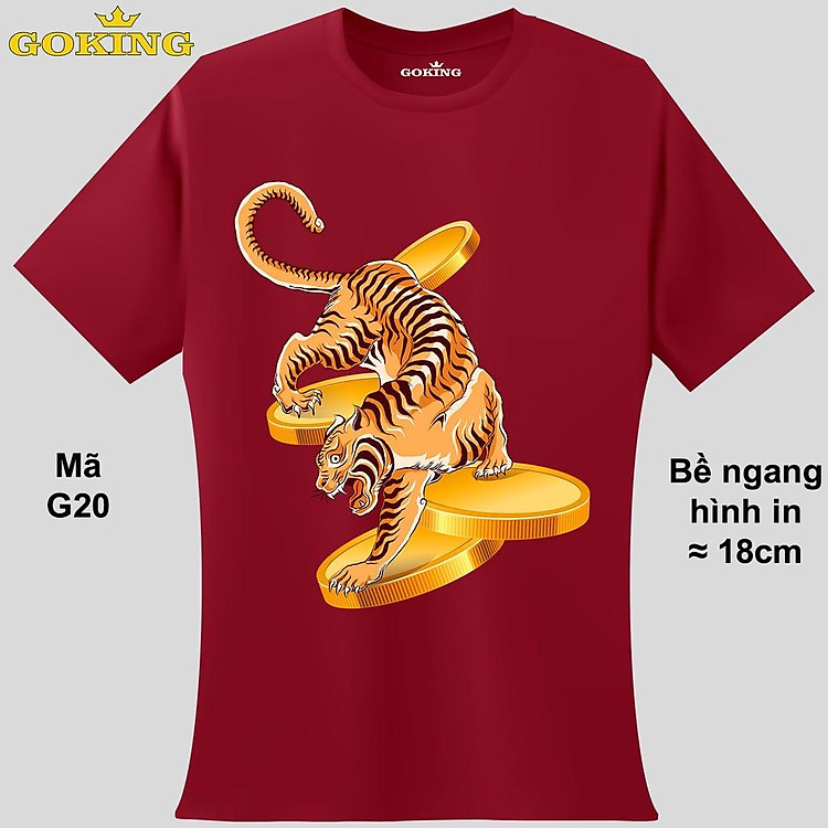 Hổ và Tiền Vàng, mã G20. Chiếc áo thun giúp bạn trở nên giàu sang và phú quý. Áo phông hàng hiệu Goking cho nam nữ trẻ em, cặp đôi, gia đình, đội nhóm