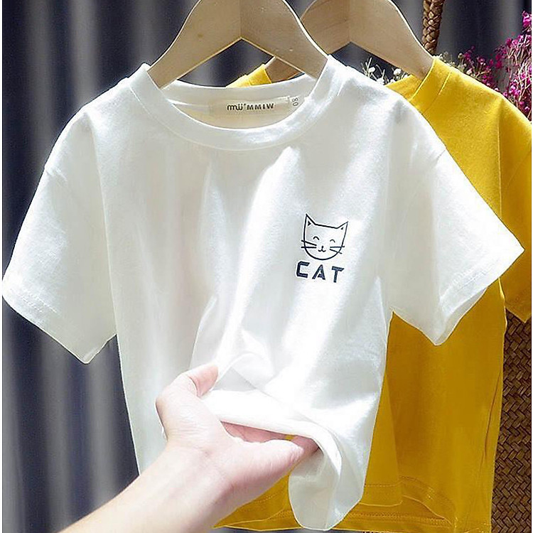 Áo thun mèo dễ thương cho bé gái 1-14 tuổi