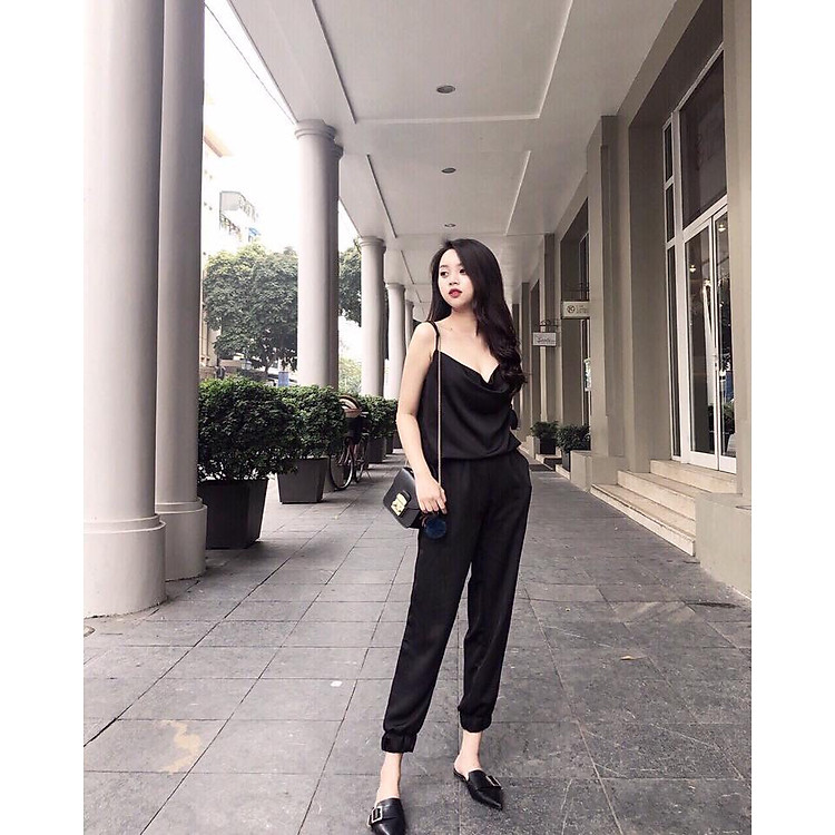Áo 2 dây phi lụa cổ đổ cục sexy