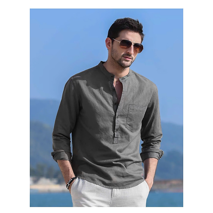 Áo sơ mi linen nam chất ,ịn mát, đi làm đi chơi đi học, sang trọng, thanh lịch phái nam